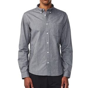 NN07 No Nationality Sixten 5722 Gray Men's Button Down Dress Shirt Size MED